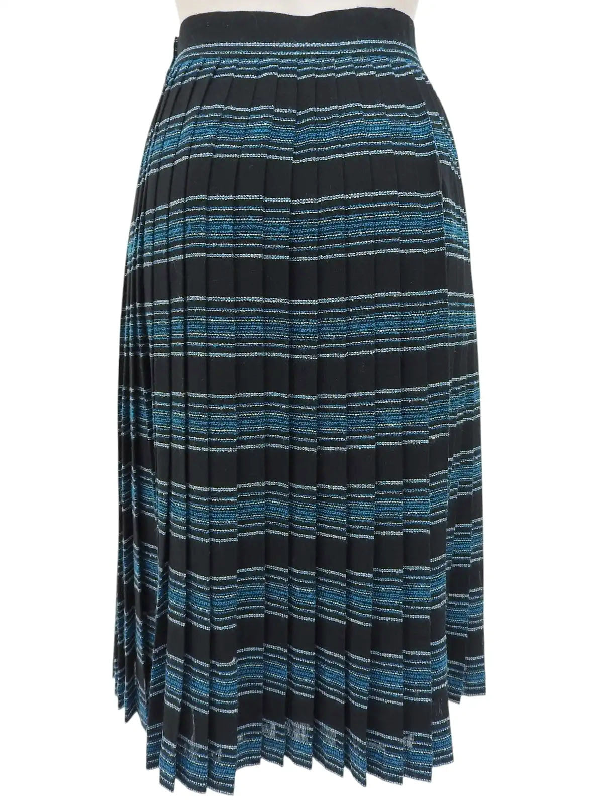ボーダープリーツスカート ブラック/ブルー/ホワイト