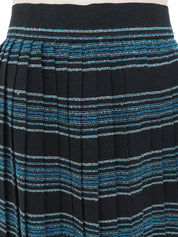 ボーダープリーツスカート ブラック/ブルー/ホワイト