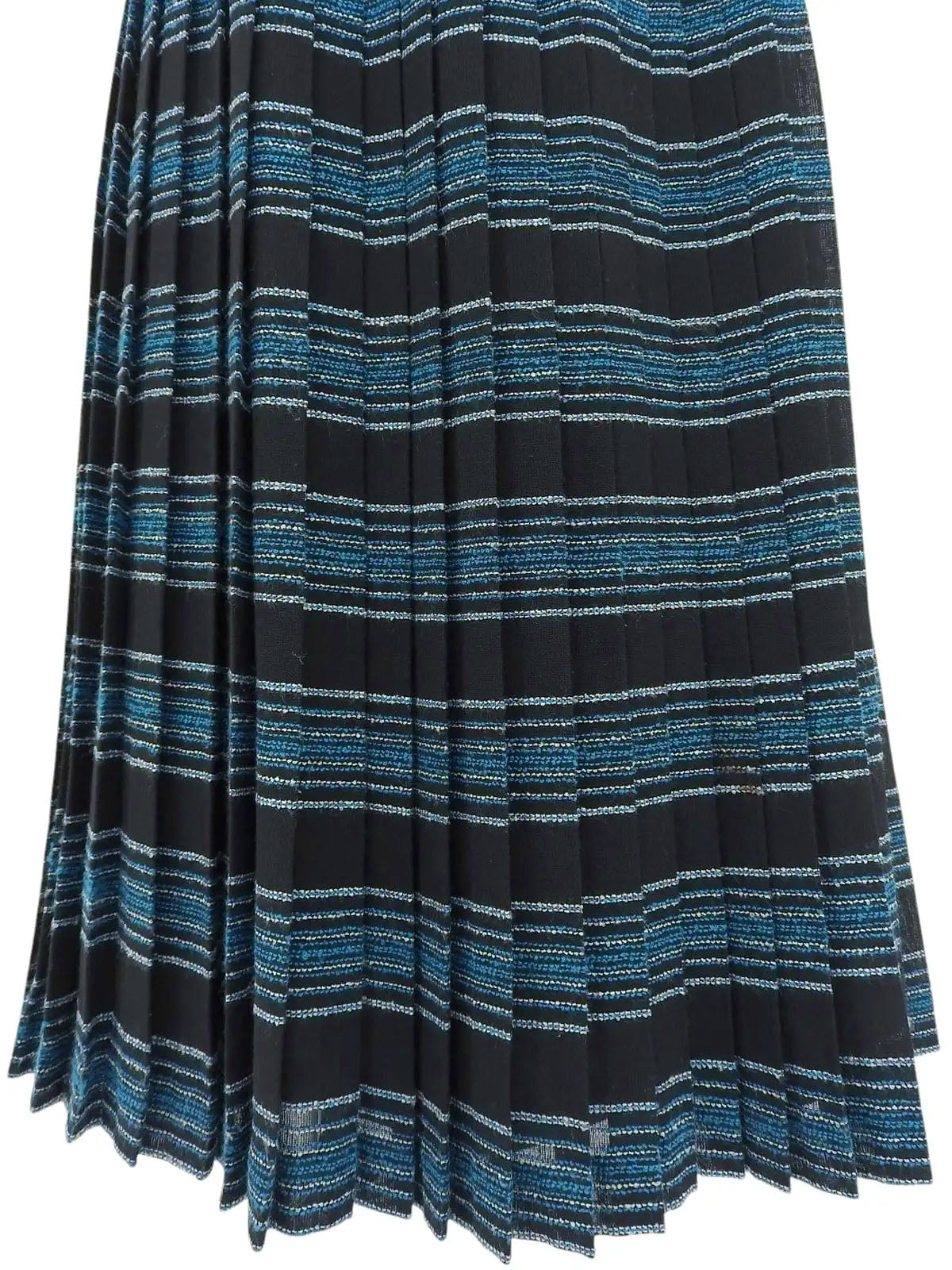 ボーダープリーツスカート ブラック/ブルー/ホワイト