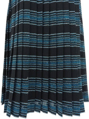 黑/蓝/白条纹百褶裙