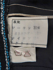 ボーダープリーツスカート ブラック/ブルー/ホワイト