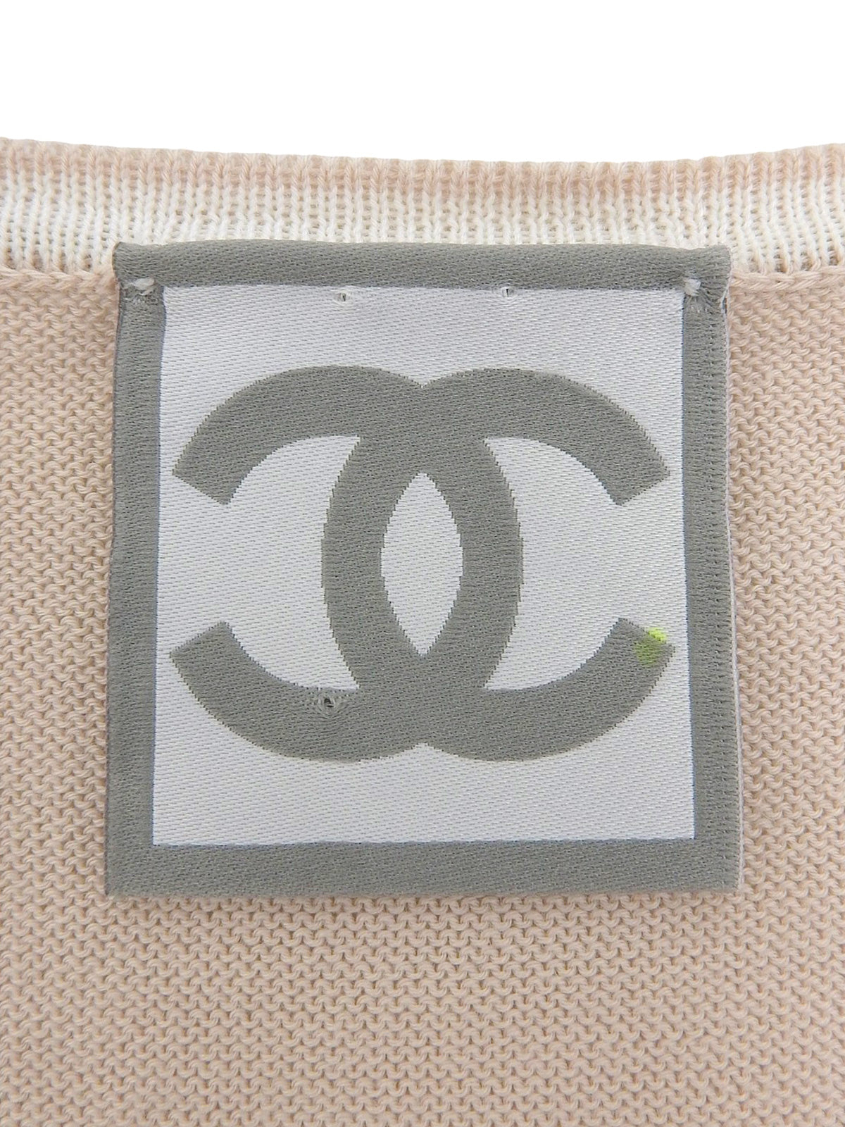 2008年製　パンチングCCマークノースリーブトップス　ピンクベージュ