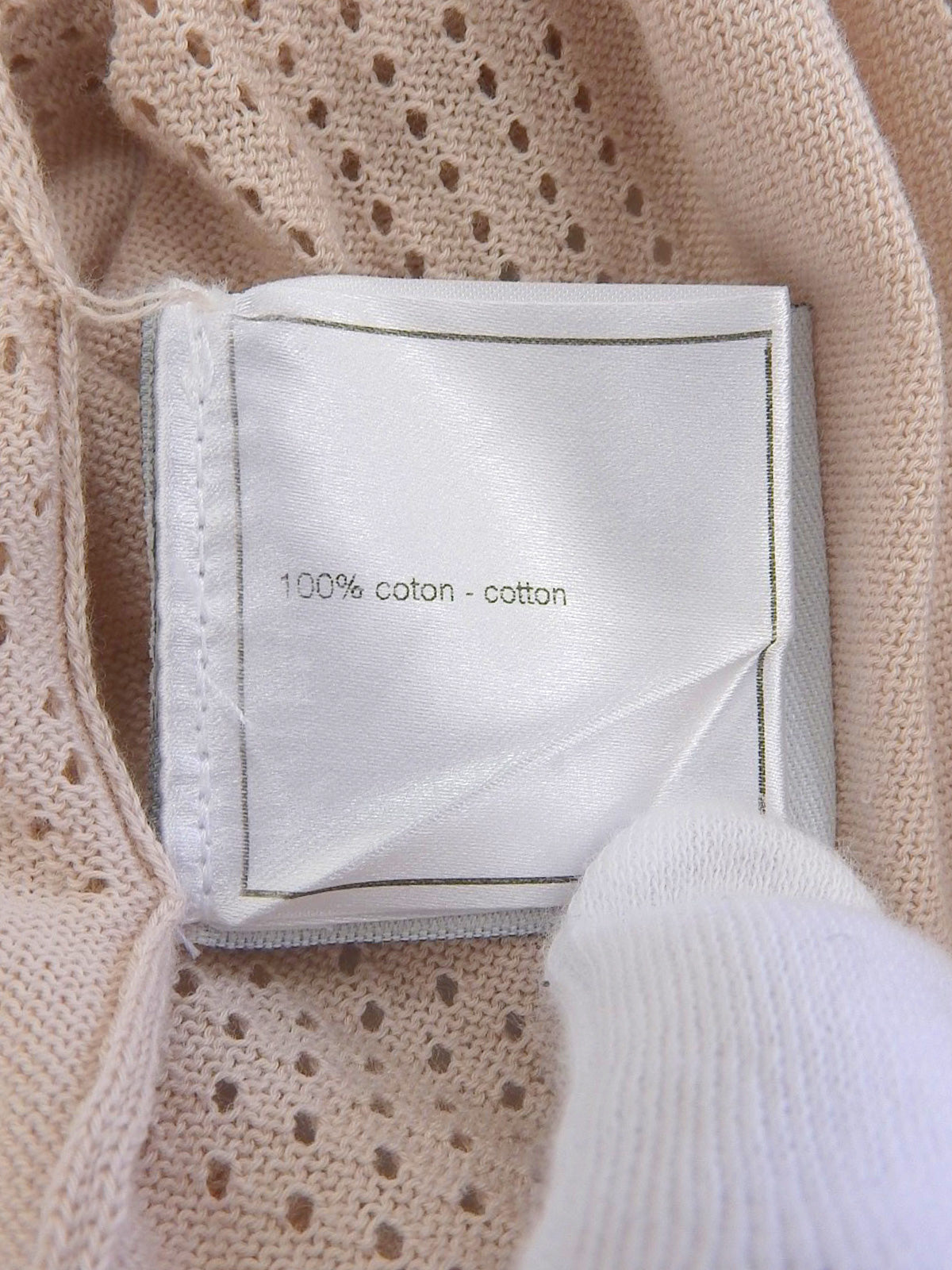 2008年製　パンチングCCマークノースリーブトップス　ピンクベージュ