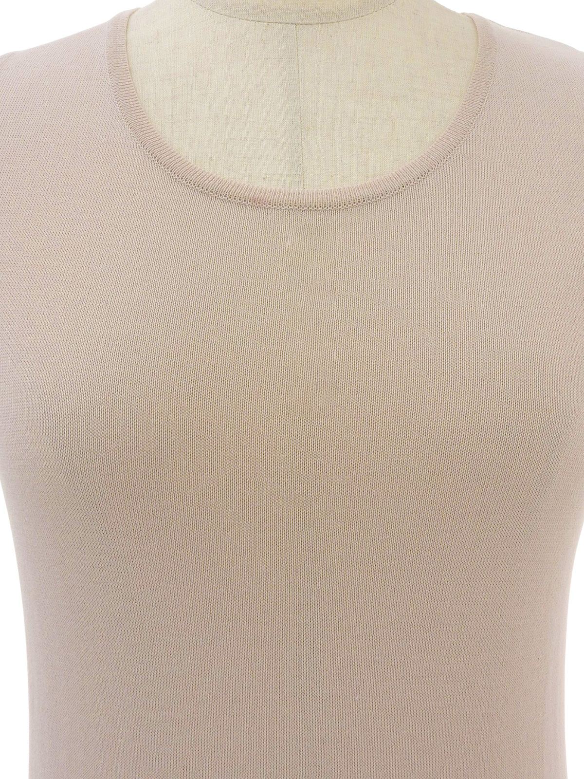 2008年製 パンチングCCマークノースリーブトップス ピンクベージュ