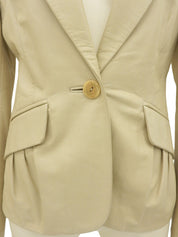 レザーアナグラムボタンジャケット アイボリー