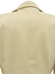 象牙色皮革Anagram纽扣夹克