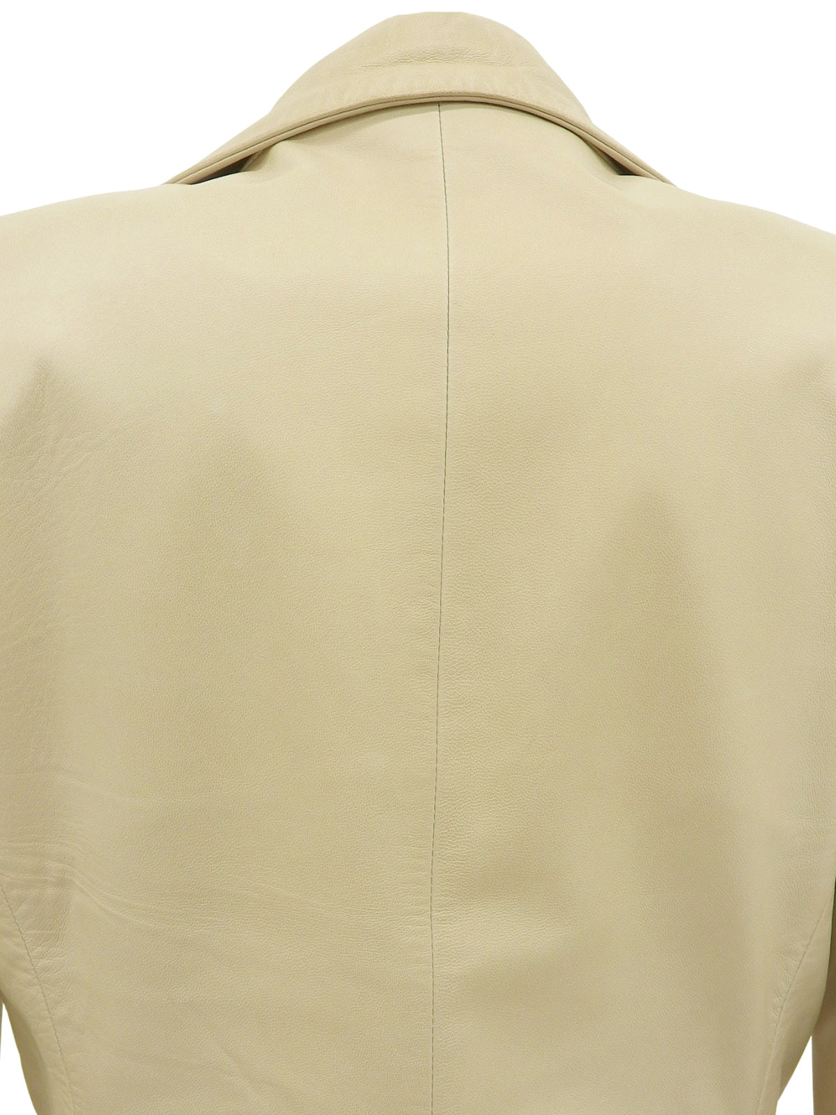 象牙色皮革Anagram纽扣夹克