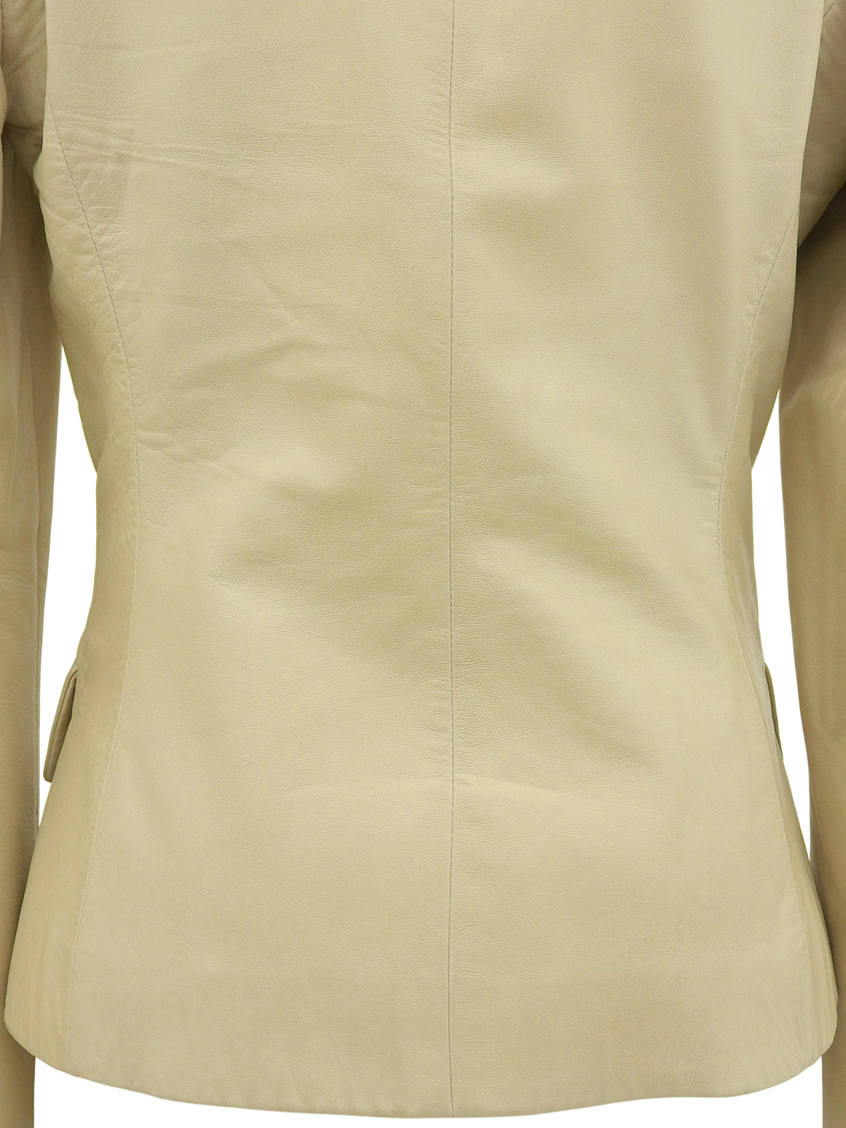 象牙色皮革Anagram纽扣夹克