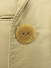 レザーアナグラムボタンジャケット アイボリー