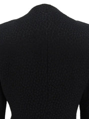 Wool Frill Attached Collar Coat in Black