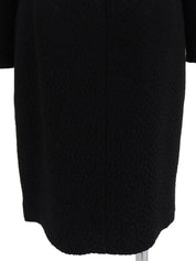 Wool Frill Attached Collar Coat in Black
