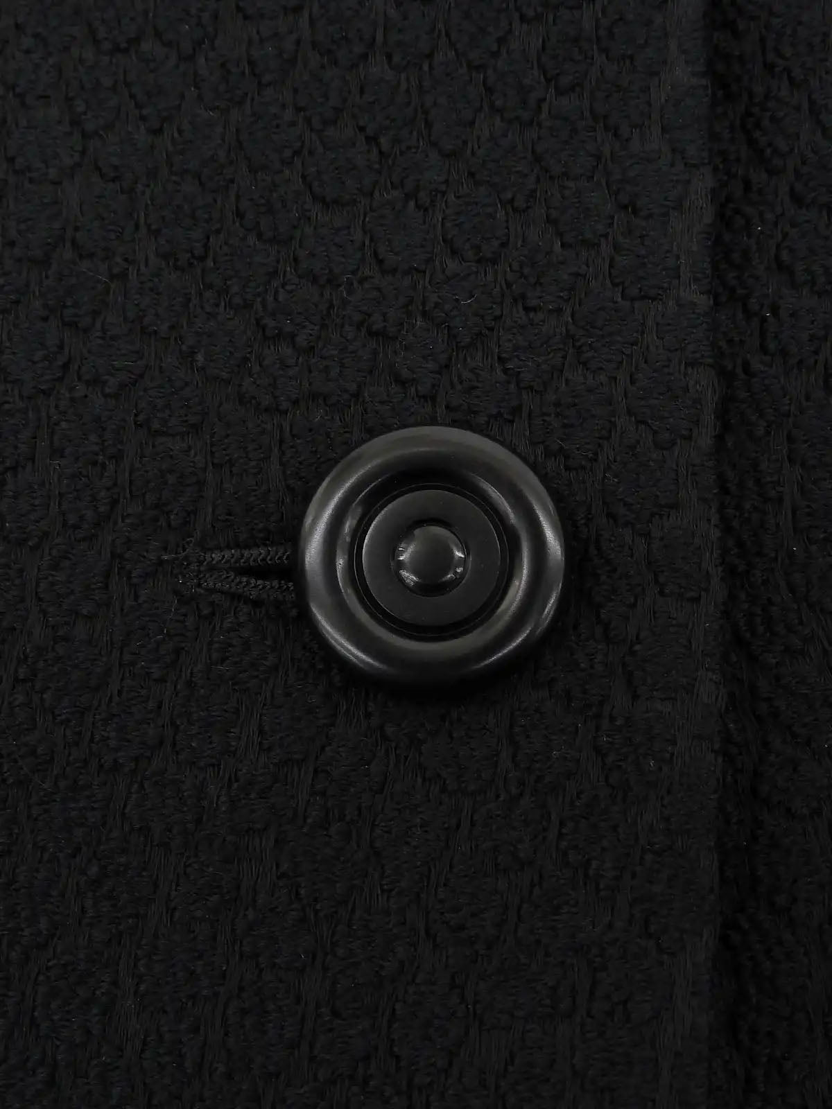 Wool Frill Attached Collar Coat in Black