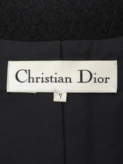 Wool Frill Attached Collar Coat in Black