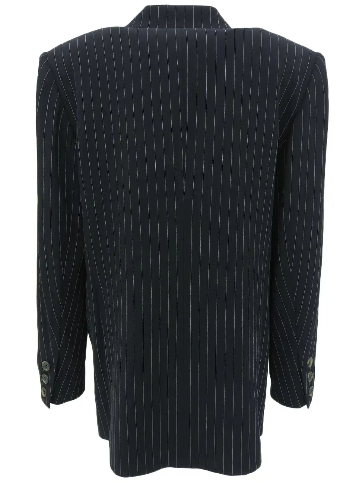 Striped double-breasted jacket in navy and white