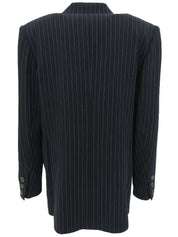 Striped double-breasted jacket in navy and white