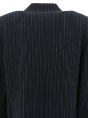 Striped double-breasted jacket in navy and white