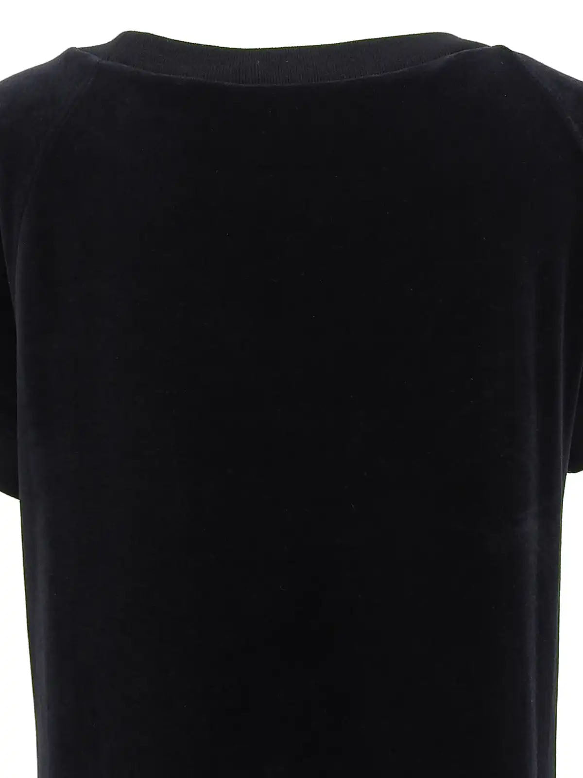 ベロアロゴプレート半袖ワンピース ブラック