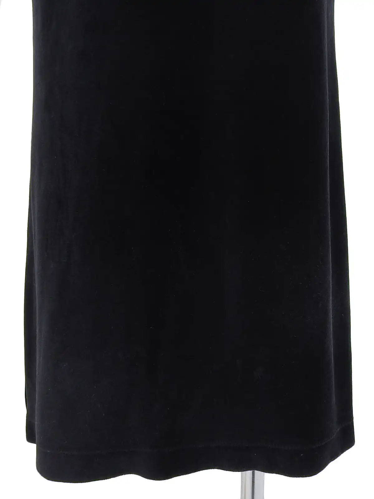 ベロアロゴプレート半袖ワンピース ブラック