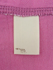 白色/粉色边框图案Logo衬衫裙