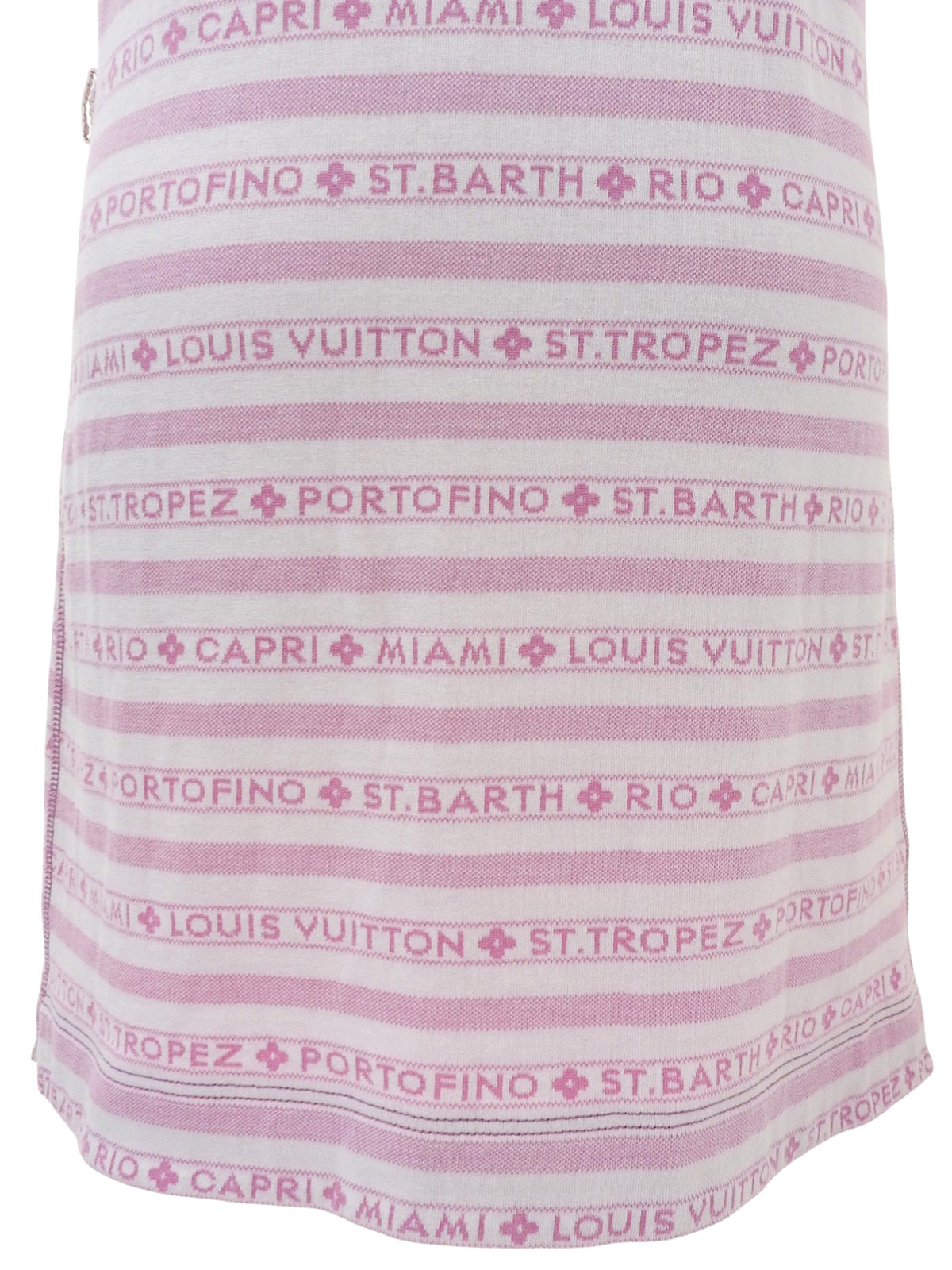 ボーダーパターンロゴシャツワンピース ホワイト/ピンク