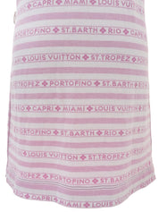 ボーダーパターンロゴシャツワンピース ホワイト/ピンク