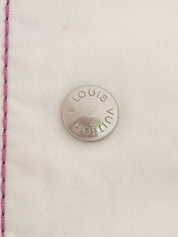 ボーダーパターンロゴシャツワンピース ホワイト/ピンク