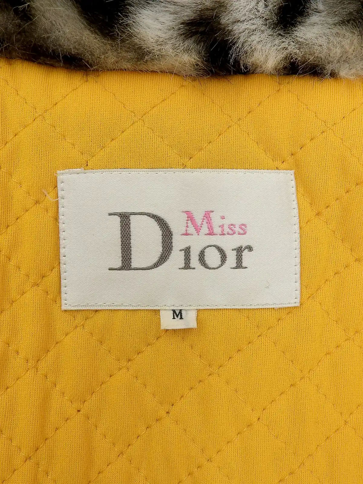 Leopard pattern fur jacket in khaki/white