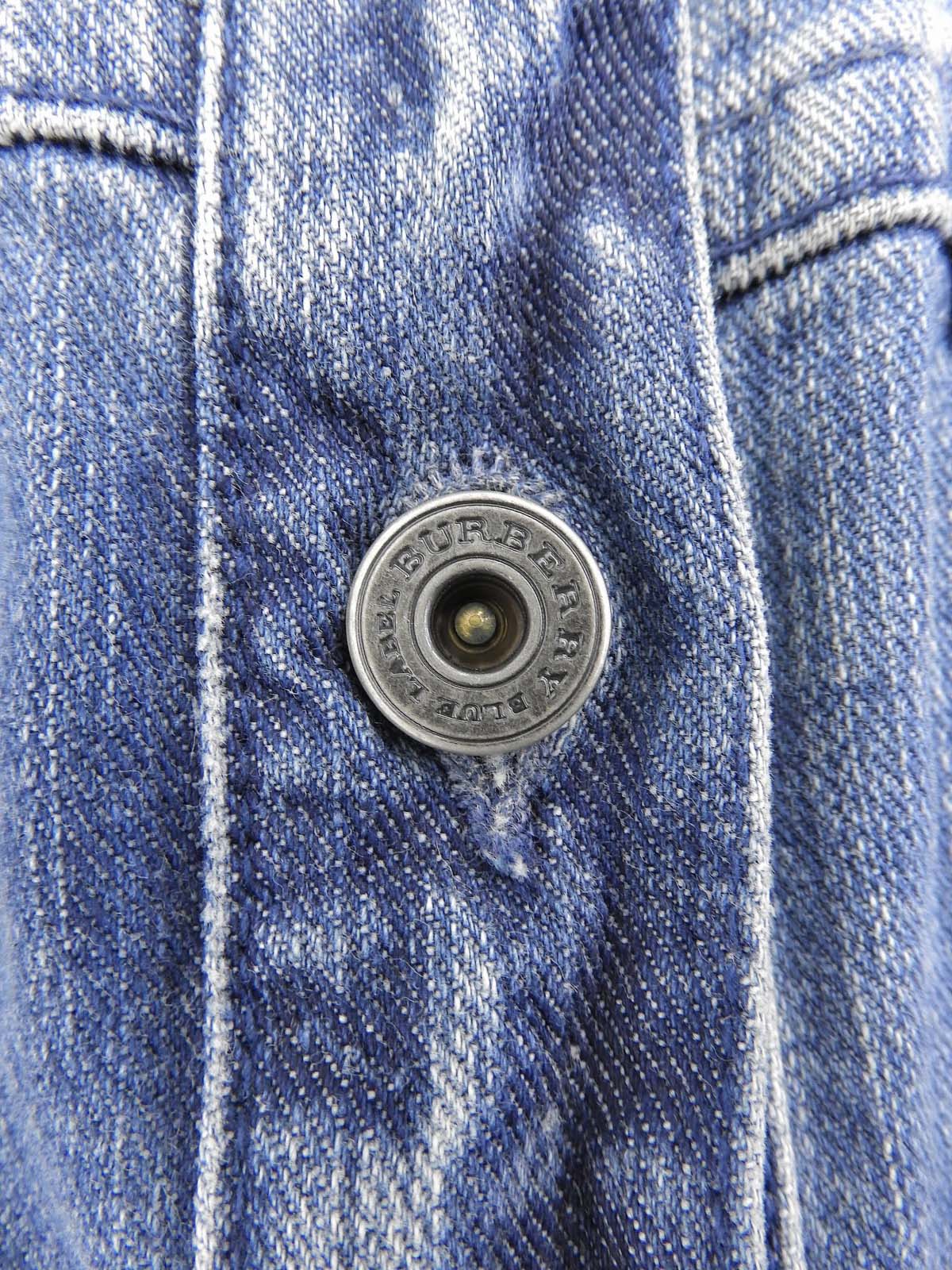 Logo Button Denim Jacket, Light Blue, #40