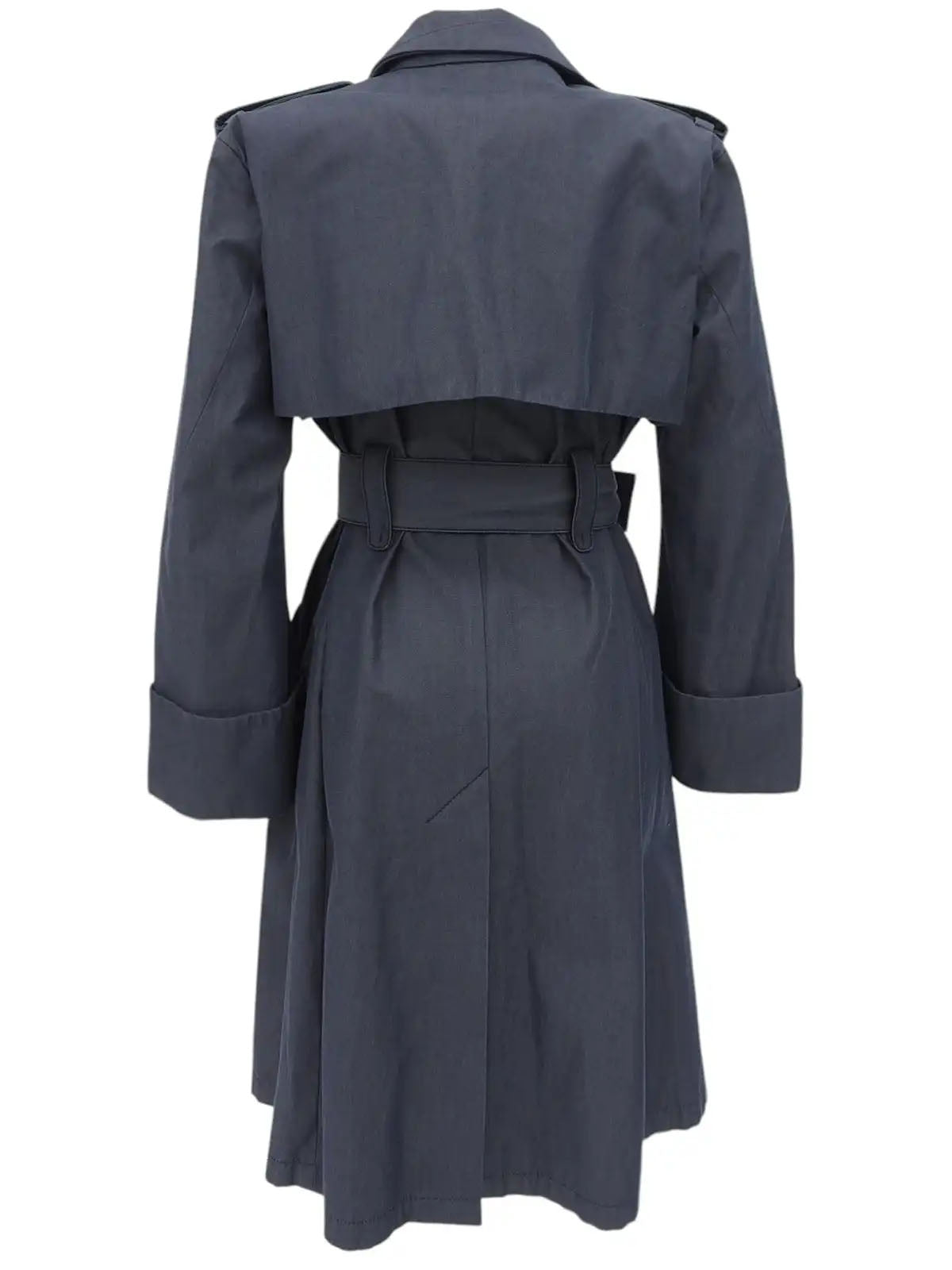 Logo Embroidered Trench Coat in Smoky Blue