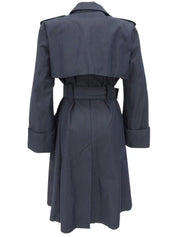 Logo Embroidered Trench Coat in Smoky Blue