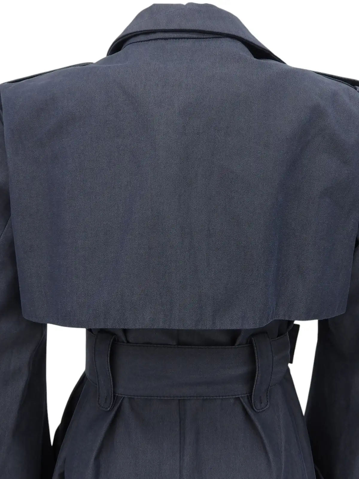 Logo Embroidered Trench Coat in Smoky Blue