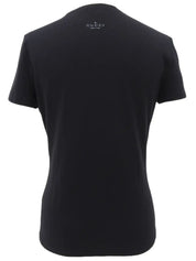 Back Logo Half Sleeve Top in Black