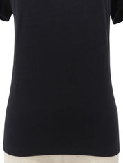 Back Logo Half Sleeve Top in Black
