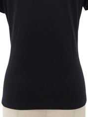 Back Logo Half Sleeve Top in Black