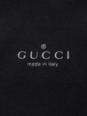 Back Logo Half Sleeve Top in Black