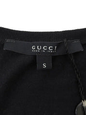 Back Logo Half Sleeve Top in Black