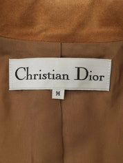 Wool and suede combination check pattern jacket in camel and multicolor