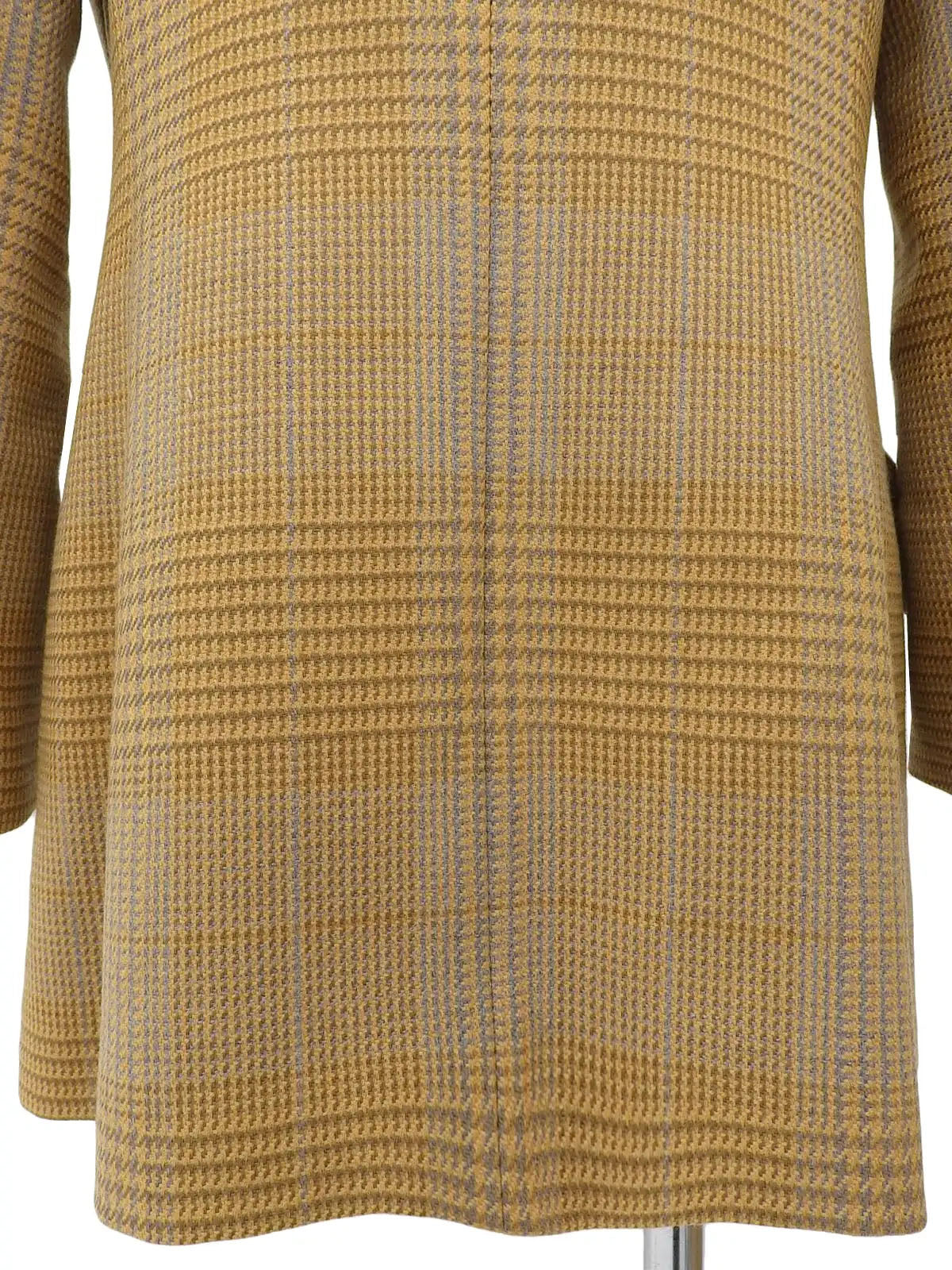 Wool and suede combination check pattern jacket in camel and multicolor