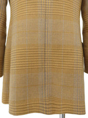 Wool and suede combination check pattern jacket in camel and multicolor