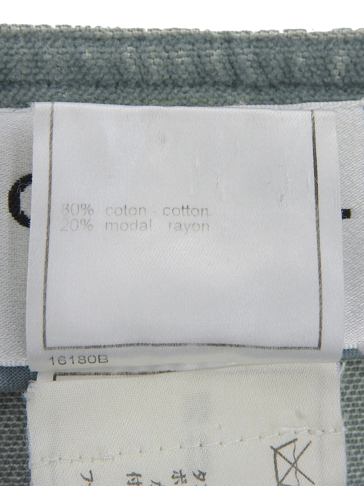 2002 Velvet Logo Button Collarless Jacket Blue