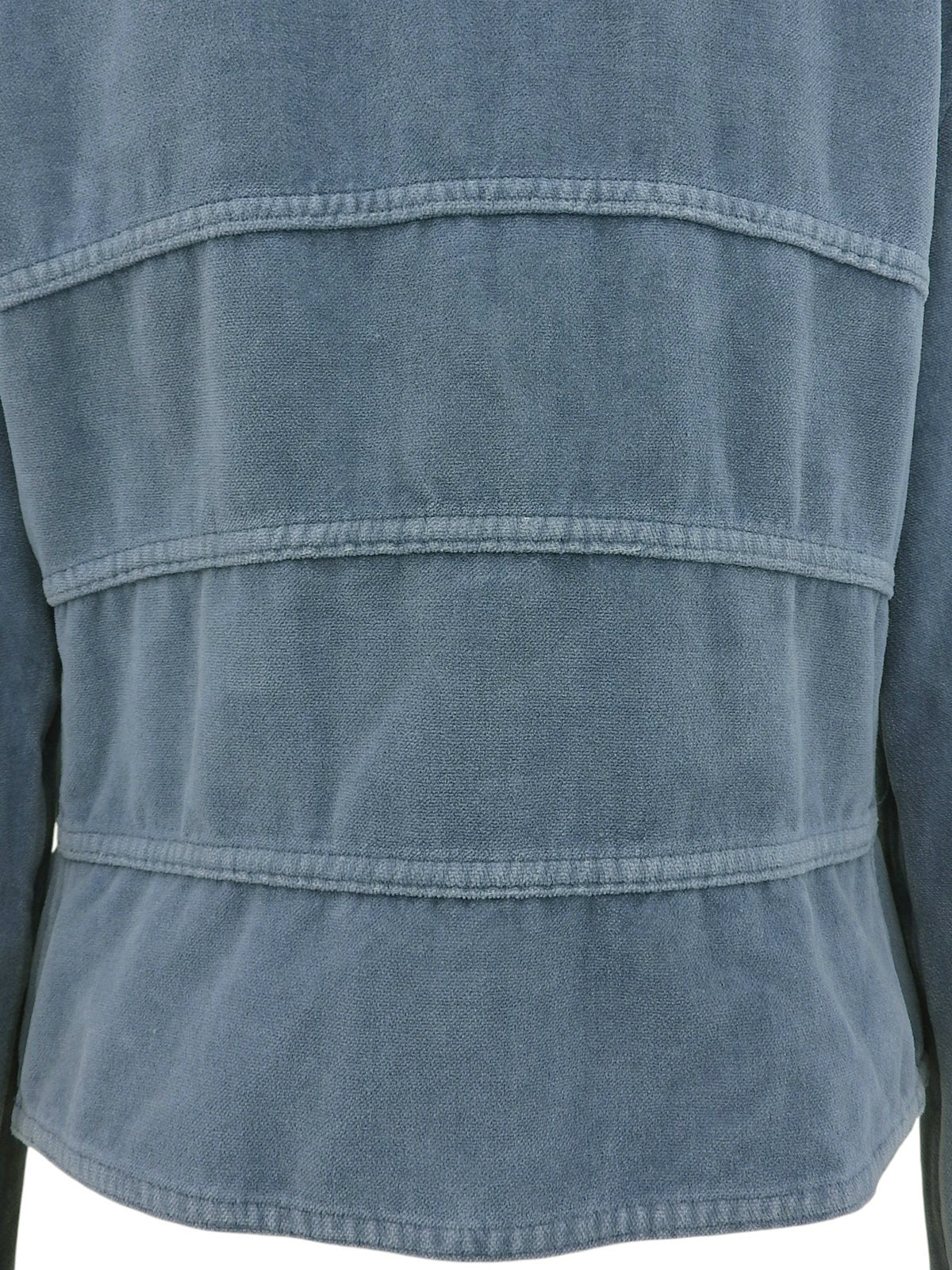 2002 Velvet Logo Button Collarless Jacket Blue