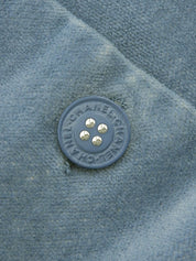 2002 Velvet Logo Button Collarless Jacket Blue