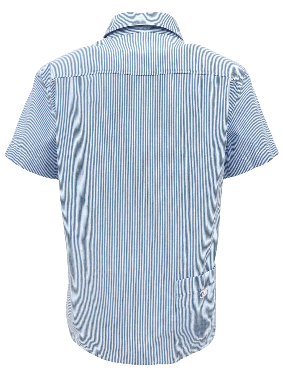 1999 CC mark embroidered stripe pattern half sleeve shirt in blue/white