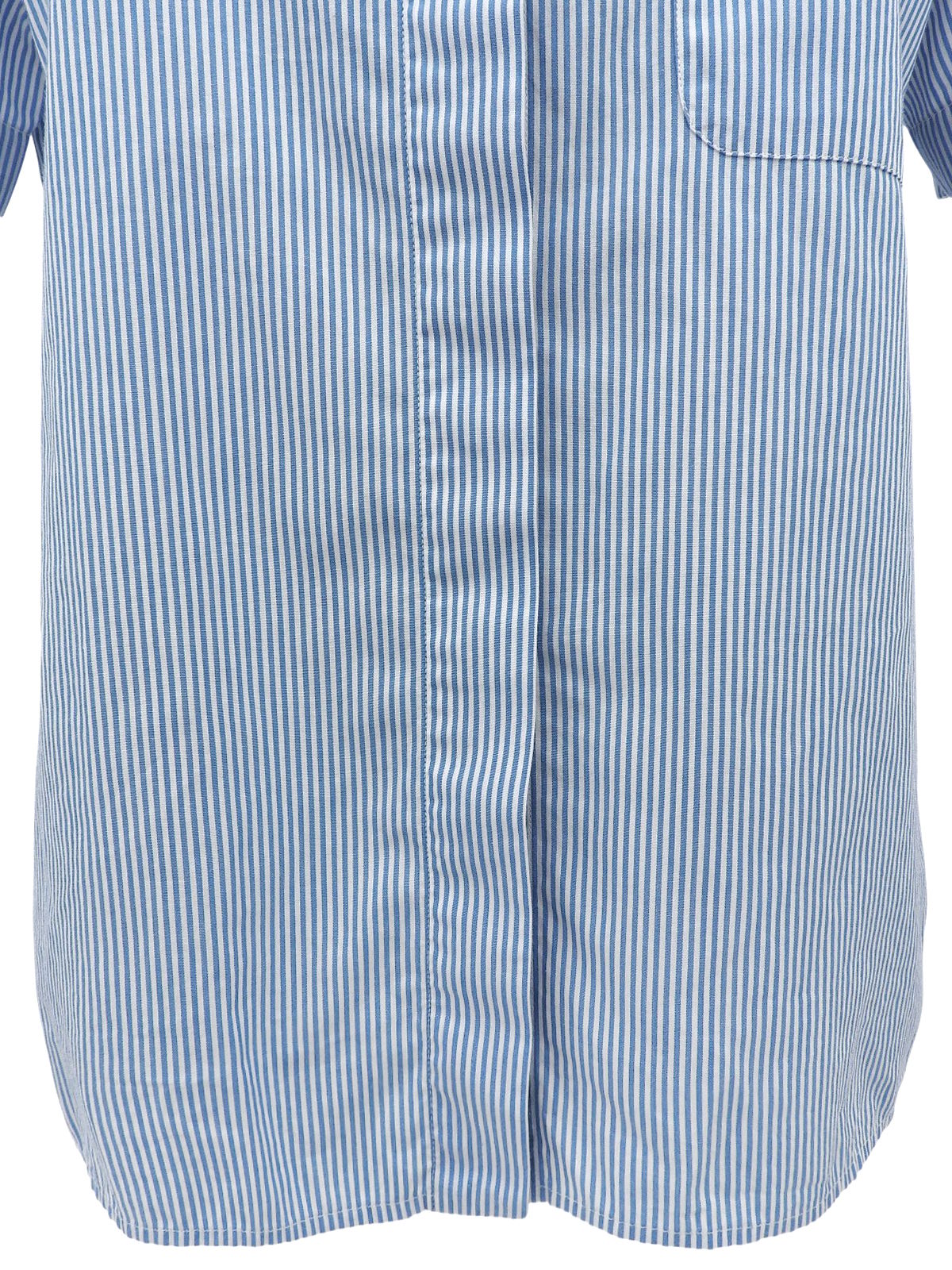 1999 CC mark embroidered stripe pattern half sleeve shirt in blue/white