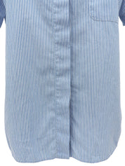 1999 CC mark embroidered stripe pattern half sleeve shirt in blue/white
