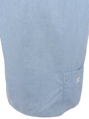1999 CC mark embroidered stripe pattern half sleeve shirt in blue/white