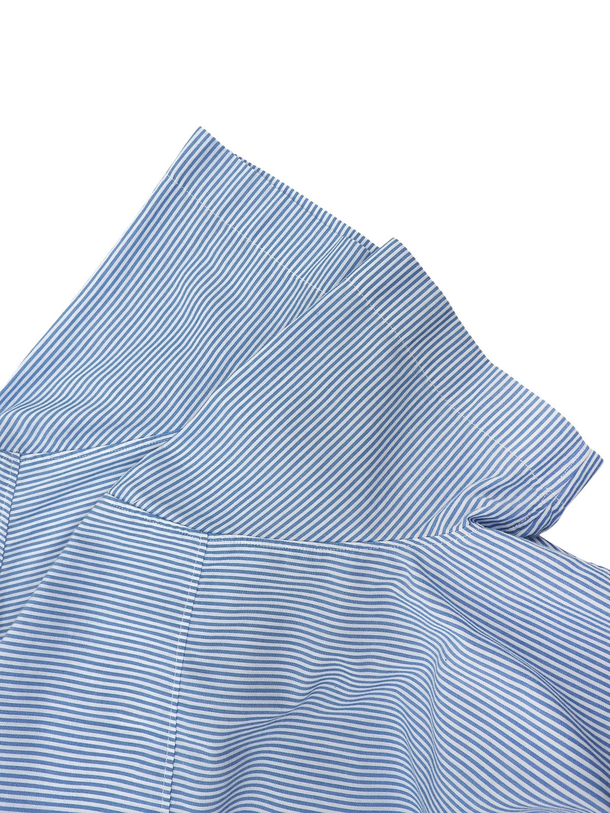 1999 CC mark embroidered stripe pattern half sleeve shirt in blue/white