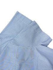 1999 CC mark embroidered stripe pattern half sleeve shirt in blue/white