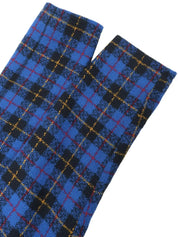 ツイードチェックパターンロゴボタンダブルブレストジャケット　ブルー／ブラック／マルチ