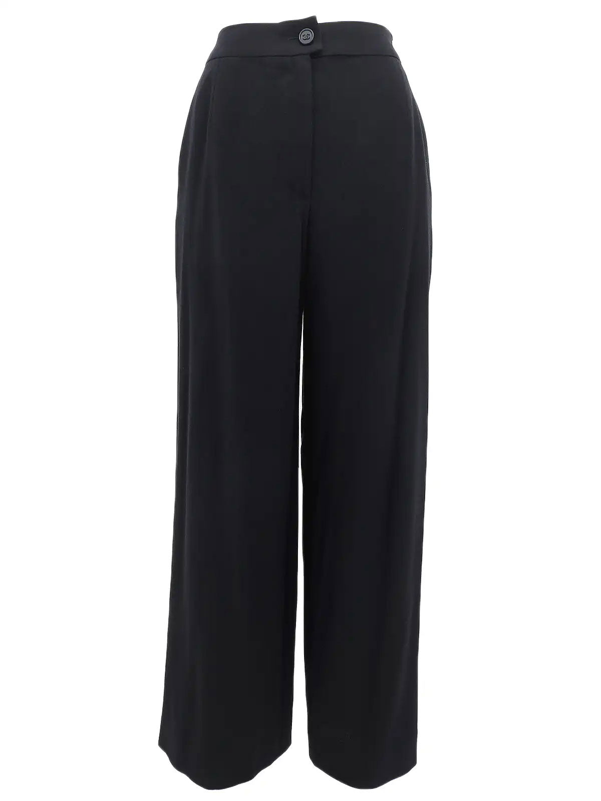 1998年製 ウールCCマークボタンスラックスパンツ ネイビー